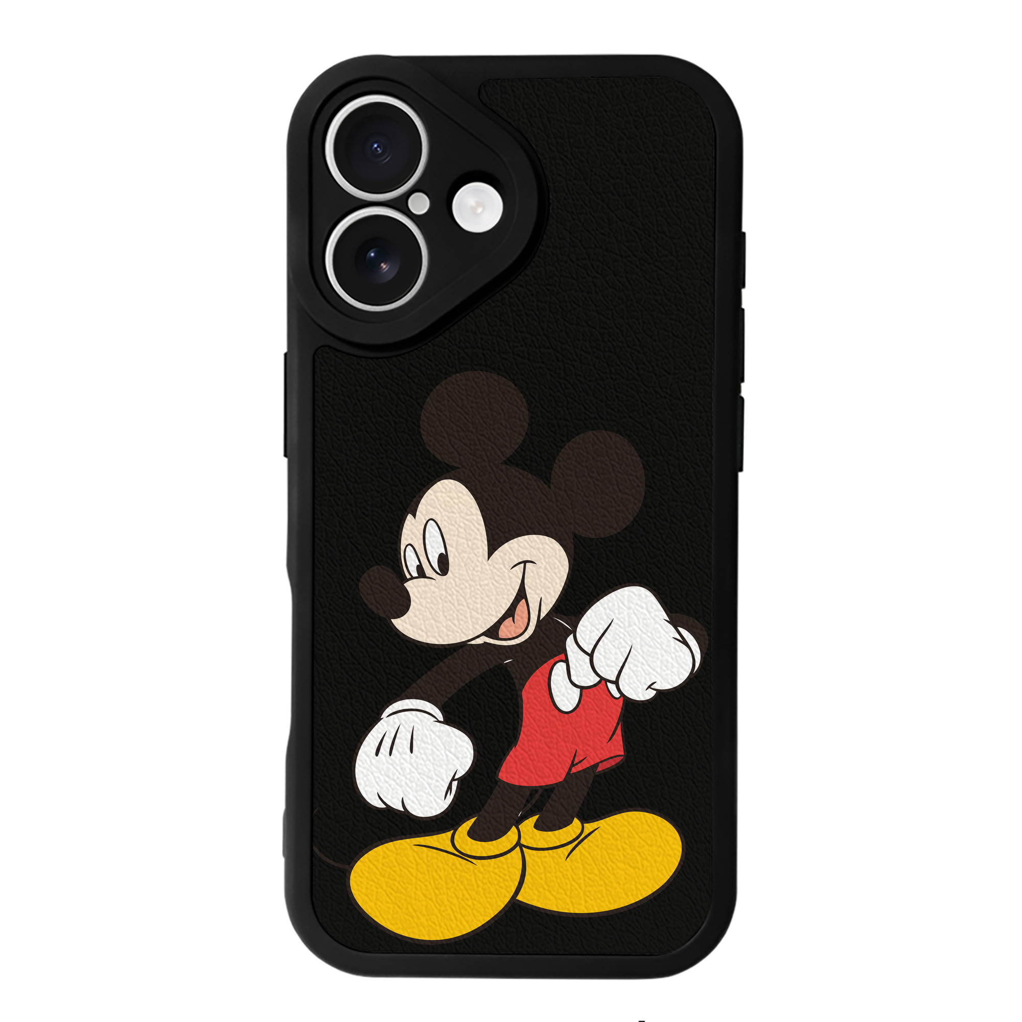 （画像用） ミッキーマウス Mickey Mouse 【iPhone 16シリーズ対応】シリコンスマホケース（レザー調） 材質：シリコン